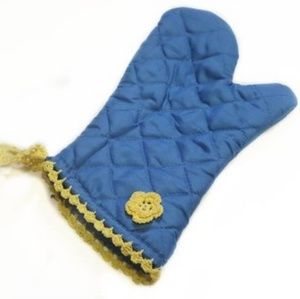 Blue Spring Flower Oven Pot Holder Mitt Glove-OS